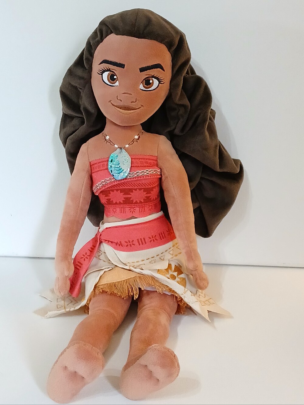 Disney Moana 20" Plush Doll in Brown and Coral Outfit
